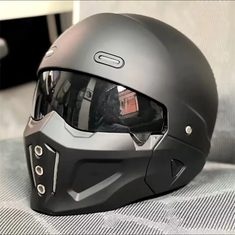 Full Face Motorcycle Helmet With Bluetooth - Vintage Retro Motorcycle Helmet Cascos Para