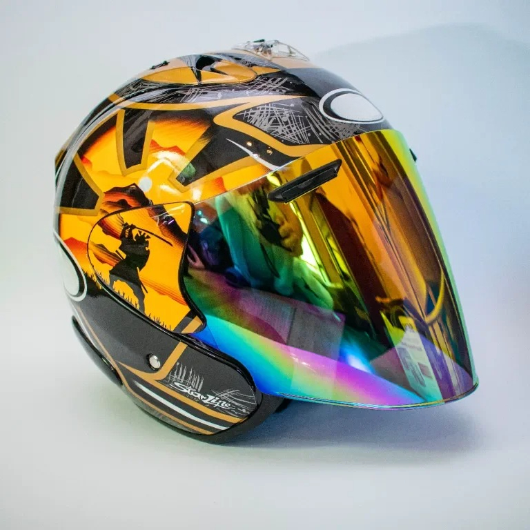 3/4 Open Face Helmet Ram3 Pedr - Full Face Motorcycle Helmet With Bluetooth ulasan dan harga