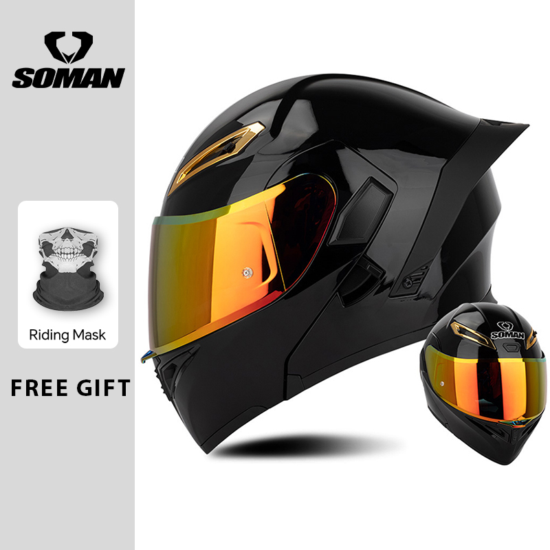 Unisex DOT Approved Dual Visor - Modular Flip Up Motorcycle Helmet Dot Approved ulasan dan harga