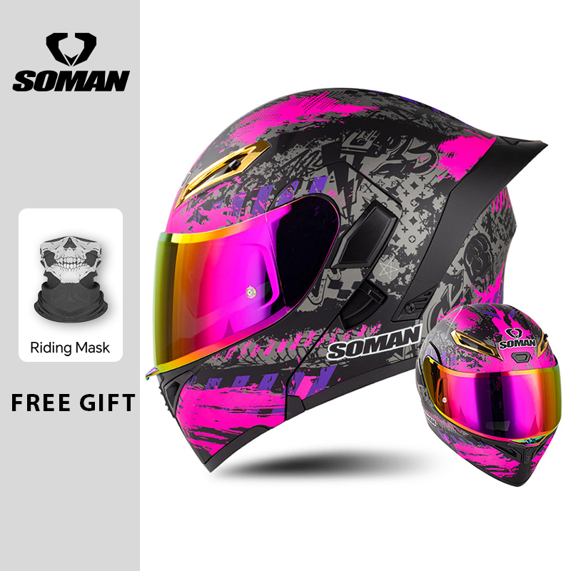 Unisex DOT Approved Dual Visor - Modular Flip Up Motorcycle Helmet Dot Approved ulasan dan harga