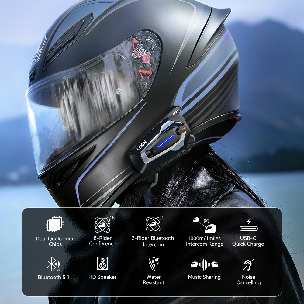NEW-LEXIN G10 Motorcycle Helme - Full Face Motorcycle Helmet With Bluetooth ulasan dan harga