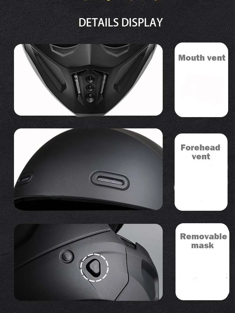 Vintage Retro Motorcycle Helme - Full Face Motorcycle Helmet With Bluetooth ulasan dan harga