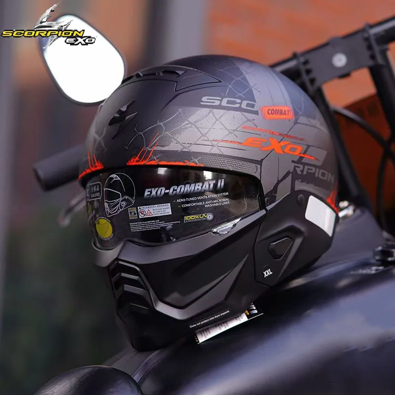 USA Scorpion Exo-Combat II Mot - Full Face Motorcycle Helmet With Bluetooth ulasan dan harga